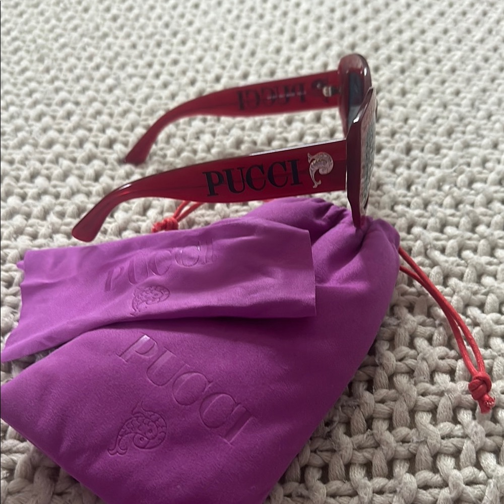 Emilio Pucci Red Sunglasses with  case